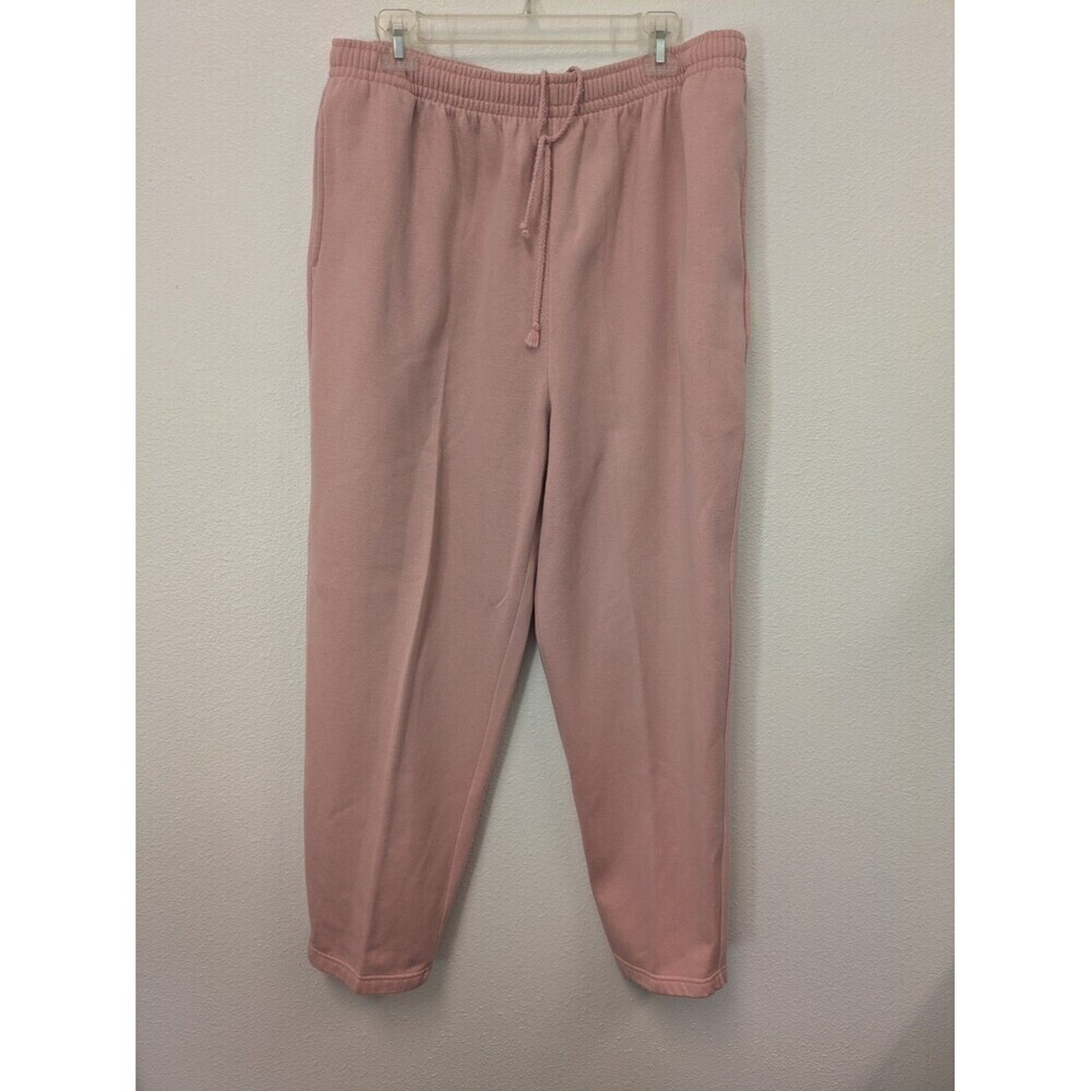 90s Bold Spirit Pink Floral Embroidery Set  Sweatshirt Pants sz XL Grannycore - Picture 9 of 13